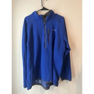 Columbia Titanium Omni Heat 1/4 Zip Fleece Jacket Blue‎ Mens Size XXL